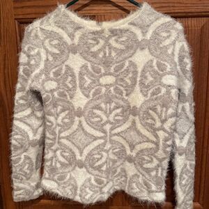 Nic + Zoe sweater size XS Women's Grey and White Jumper